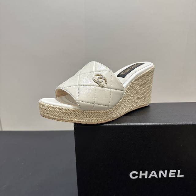 2025Ss Chanel Chanel Mini Chanel Wedge Heel Thick Sole Platform Embroidered Diam 2025Ss Chanel Chanel Mini Chanel Wedge Heel Thick Sole Platform Embroidered Diam