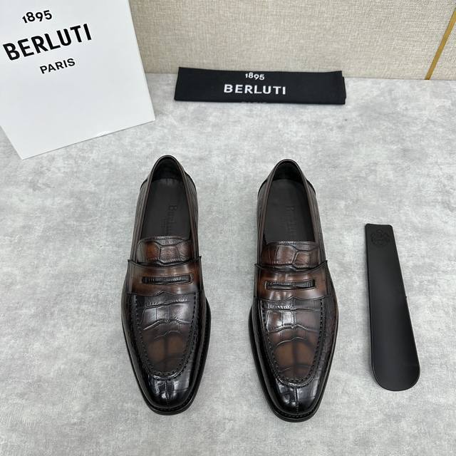 Berlut* Bruti New Men's Hand-Brushed Loafer Leather Shoes In Stock Exclusive Pre Berlut* Bruti New Men's Hand-Brushed Loafer Leather Shoes In Stock Exclusive Pre