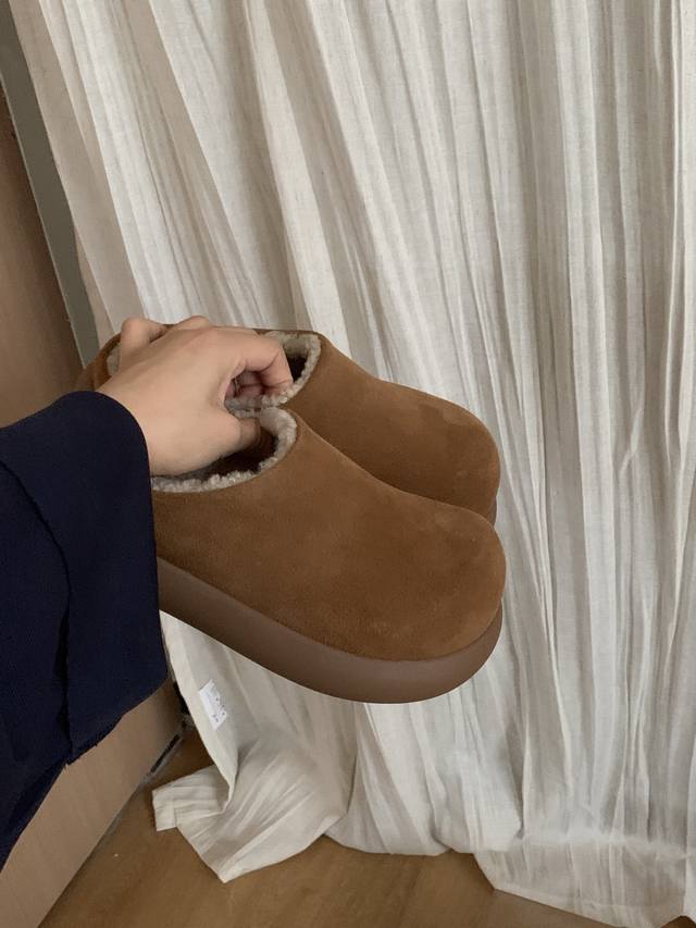 Ugg Thick-Soled Slippers Big Head Slimming Slippers Super Soft Outsole with Shee Ugg Thick-Soled Slippers Big Head Slimming Slippers Super Soft Outsole with Shee