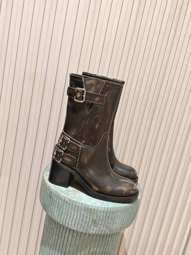 Top Version: Chloe's latest distressed leather boots! Artificial Goodyear distre Top Version: Chloe's latest distressed leather boots! Artificial Goodyear distre