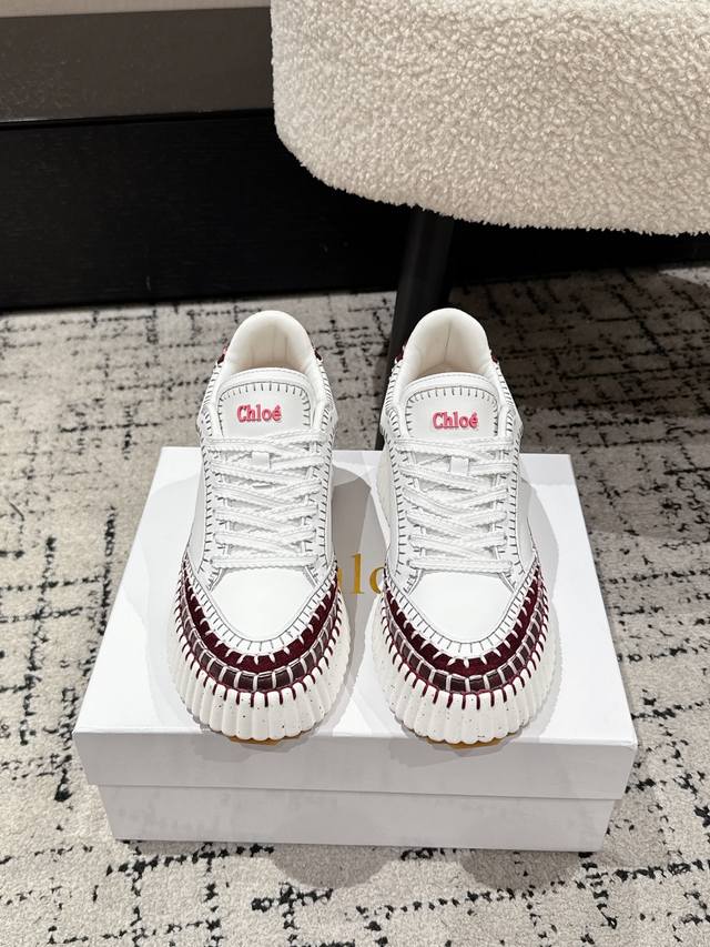 Top-tier version Chloe 25 New Thick-soled White Sneakers Casual Shoes Original Top-tier version Chloe 25 New Thick-soled White Sneakers Casual Shoes Original