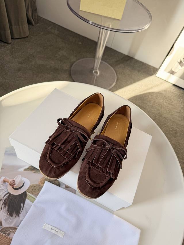 Factory price women's shoes sports original single The Row bow tassel slip-on lo Factory price women's shoes sports original single The Row bow tassel slip-on lo