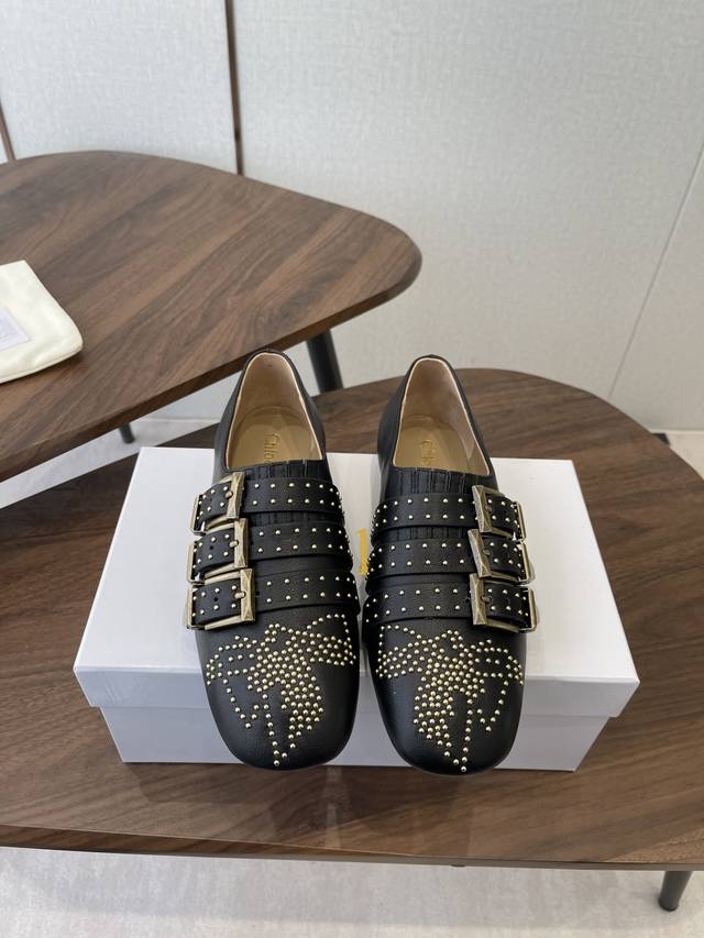 Spring/Summer New Arrival 26S Chloe Round Toe Flat Loafers with Studs DDD Craft Spring/Summer New Arrival 26S Chloe Round Toe Flat Loafers with Studs DDD Craft