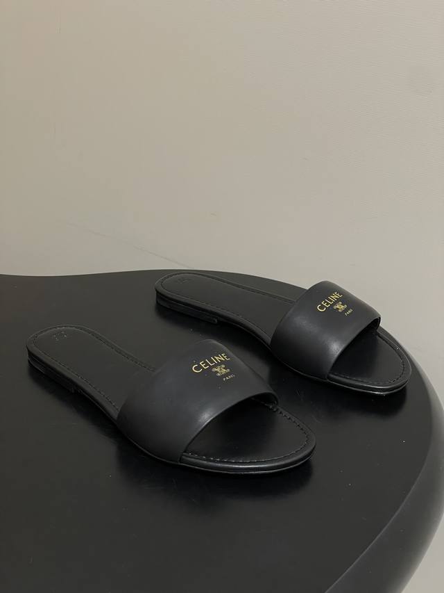 DDD 26Ss Spring/Summer New Celine Classic Arc de Triomphe Mules, One-Strap Flat DDD 26Ss Spring/Summer New Celine Classic Arc de Triomphe Mules, One-Strap Flat