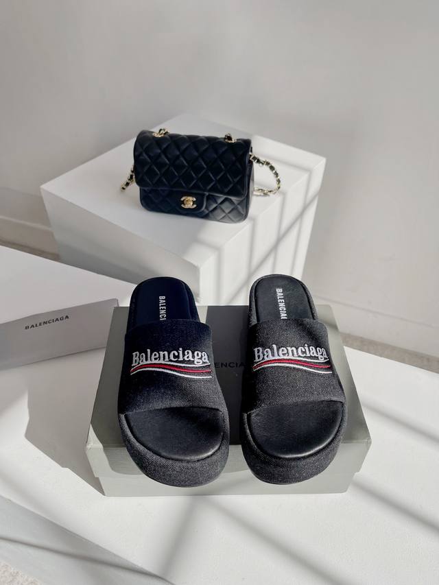 Balenciaga 巴黎世家24S 春夏新品厚底拖鞋 独家正确版本 原版开发 时尚圈内各大网红明星又在拼命种草的款式 火爆整个ins 又是一个霸屏世界各地时尚