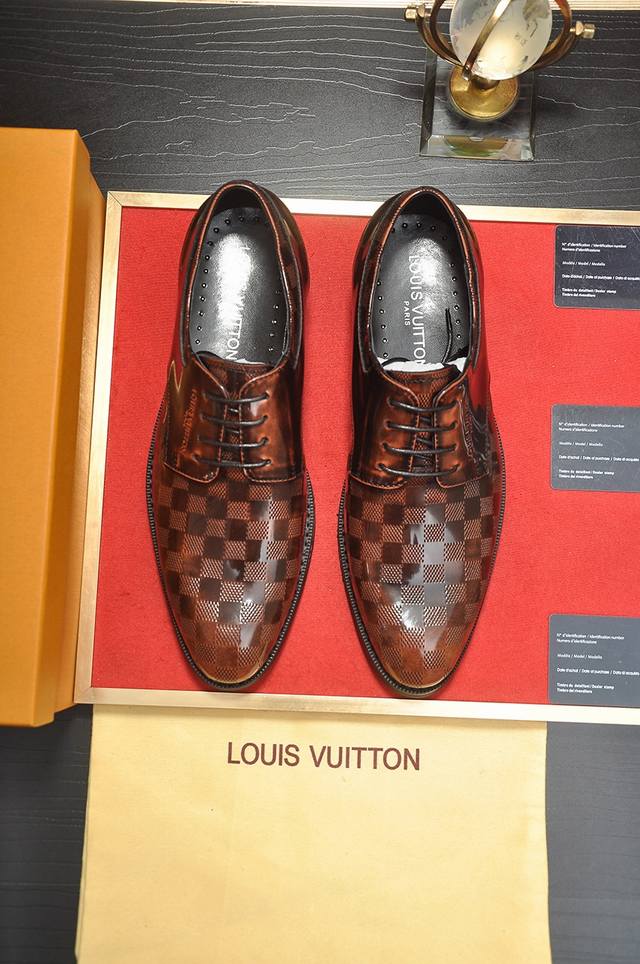 出厂价 Louis Vuitton 羊皮内里 新款牛皮lv正装鞋专柜一比一制作原单品质、进口牛皮鞋面全羊皮内里原单原版橡胶大底、｛高品质看得见｝码数：38-45