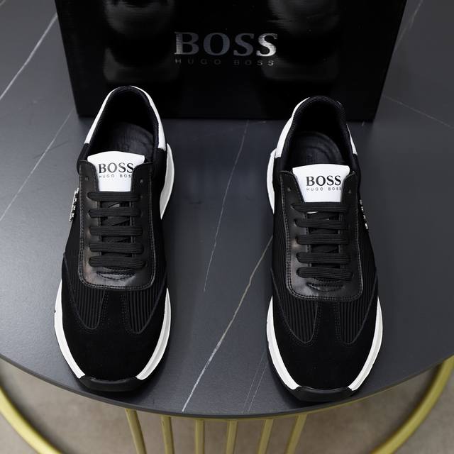 出厂价 Boss 2024潮流新款上市 官网同款 专柜品质 原版针织工艺 舒适透气内里 做工精细 进口原版用料 原版楦型 上脚舒适 橡胶耐磨轻便大底码 38-4