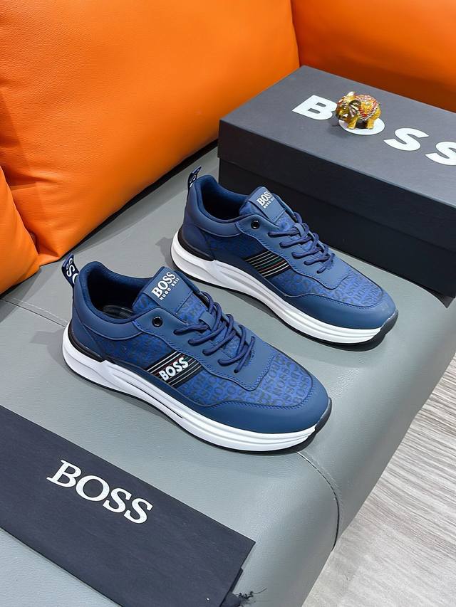 商品名称：Boss 波士 正规码数 38-44 休闲鞋 商品材料：精选 牛皮鞋面，舒适羊皮内里 ；原厂大底。