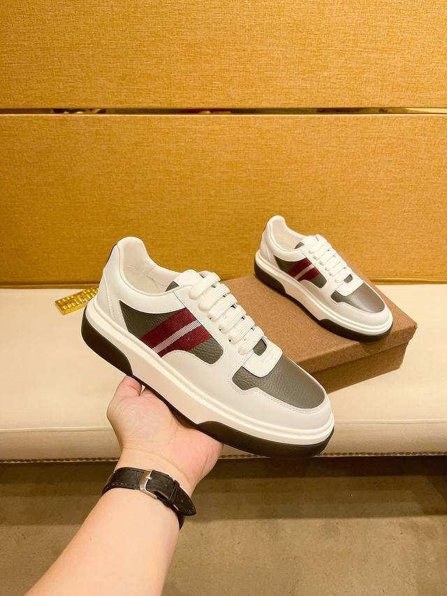 工厂价 Bally 巴利 高端品质 原单，鞋面：纳帕小牛皮、摔纹牛皮、品牌织带 -大底：超轻t发泡 橡胶 双色成型大底，超高品控 做工精细：凸显 高端 贵气 档