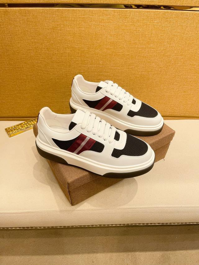 工厂价 Bally 巴利 高端品质 原单，鞋面：纳帕小牛皮、摔纹牛皮、品牌织带 -大底：超轻t发泡 橡胶 双色成型大底，超高品控 做工精细：凸显 高端 贵气 档