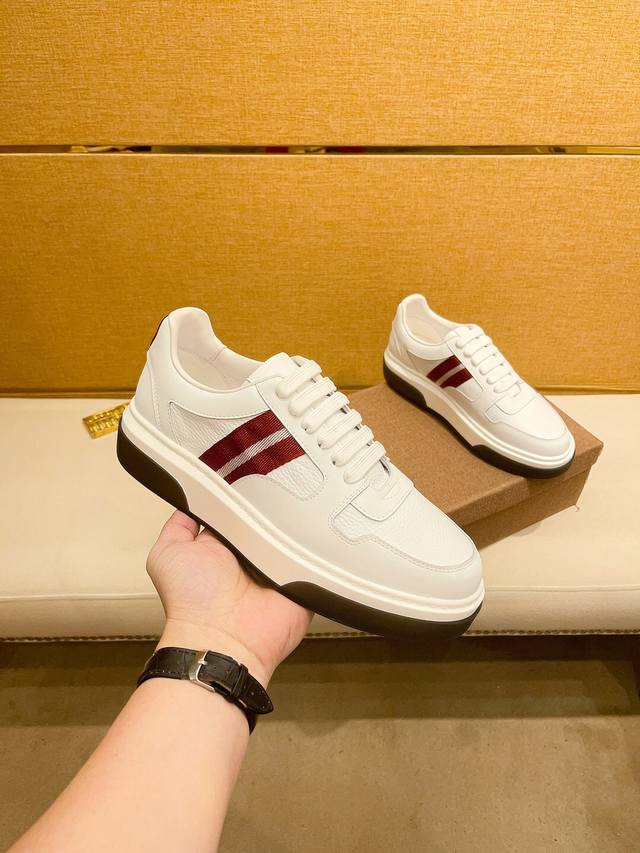 工厂价 Bally 巴利 高端品质 原单，鞋面：纳帕小牛皮、摔纹牛皮、品牌织带 -大底：超轻t发泡 橡胶 双色成型大底，超高品控 做工精细：凸显 高端 贵气 档