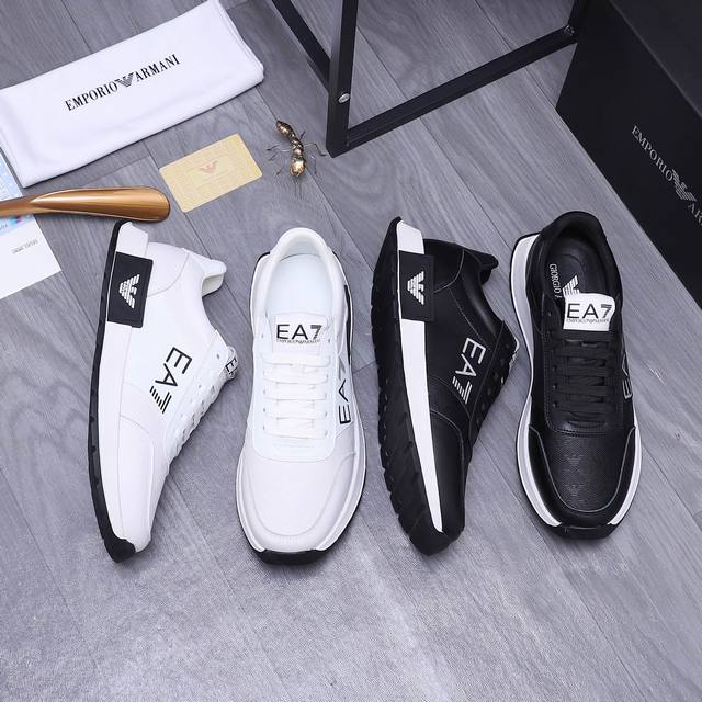 商品商标：Armani 阿玛尼 休闲鞋 正码码数 38-44 商品材料：精选牛皮拼接鞋面 透气网内里 橡胶大底