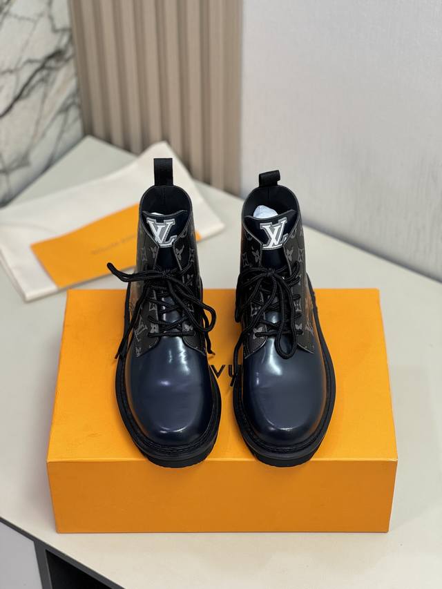 L家 顶级P: Size:39-44 38.45可定制 配全套包装 LV高帮靴子系列专柜最新原版正装皮鞋 代购级别 进口头层原版牛皮 开边珠牛皮牛皮内里。原版大