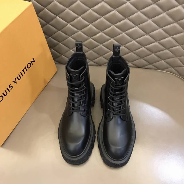 L家 顶级P: Size：39-44 45定做 奢品新款Ranger高帮男靴，购入原版精准复刻，1:1打造顶级精品，本款 L* v Ranger 及踝靴结合标志