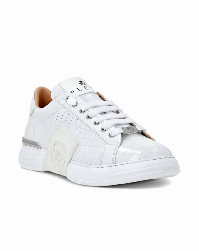 PHILIPP PLEIN 顶级P: Size:38-44 45定做 菲利普.普莱茵顶级原单德国PP潮牌男鞋 探索这双纳帕真皮的六边形装饰，减震运动鞋的独特之处