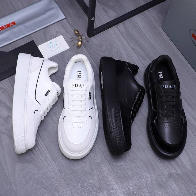 商品商标：PRADA 普拉达 休闲鞋 正码码数: 38-45 商品材料：精选 头层牛皮鞋面 透气网内里 原版大底