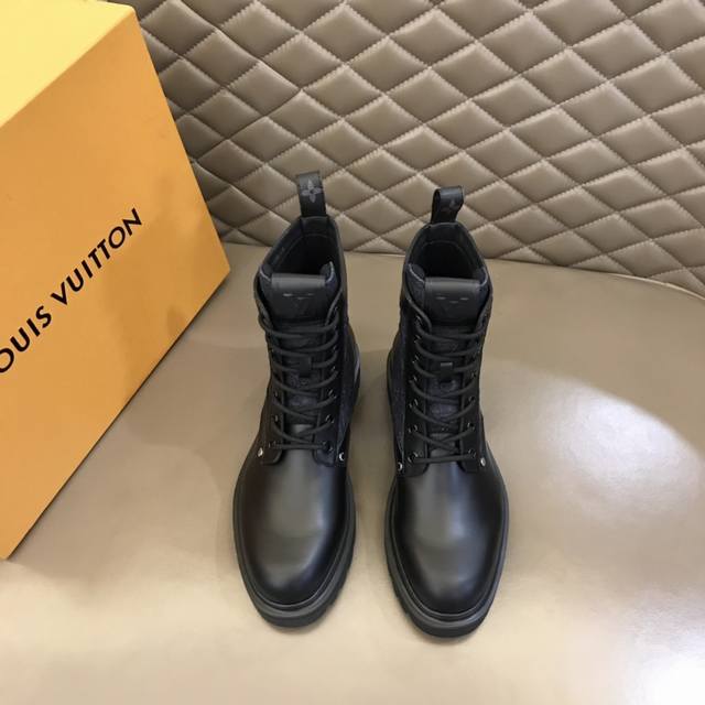 L家 顶级P: Size：39-44 45定做 奢品新款Ranger高帮男靴，购入原版精准复刻，1:1打造顶级精品，本款 L* v Ranger 及踝靴结合标志