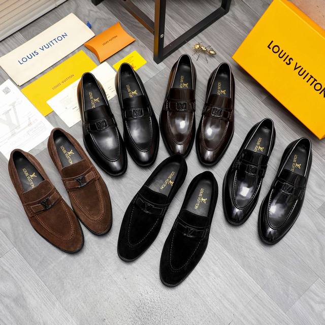 商品商标：LOUIS VUITTON 路易威登 商务套脚皮鞋 正码码数: 39-44 商品材料：精选 珠光牛皮鞋面 牛皮内里 原版大底 酒红