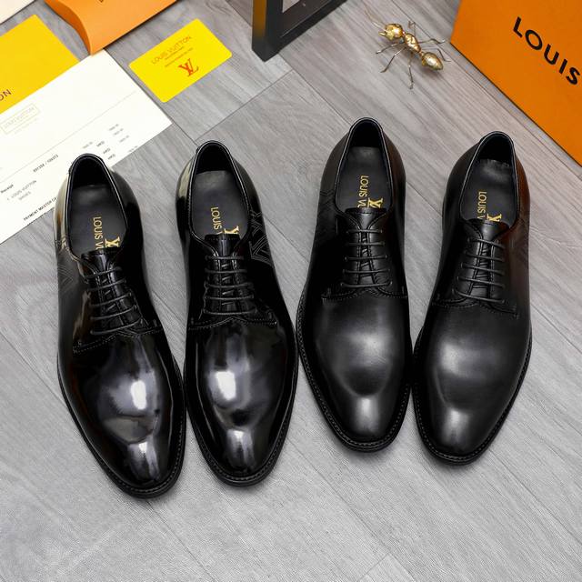 商品商标：LOUIS VUITTON 路易威登 商务正装皮鞋 正码码数: 39-44 商品材料：精选 头层牛皮鞋面 牛皮内里 原版大底