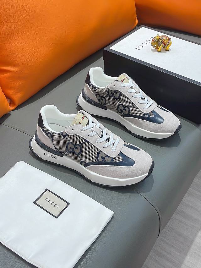 商品名称：GUCCI 古驰 正规码数: 38-44 休闲鞋 商品材料：精选 牛皮鞋面，柔软羊皮内里；原厂大底。