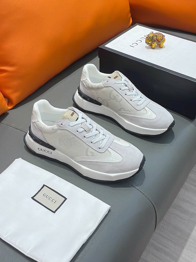 商品名称：GUCCI 古驰 正规码数: 38-44 休闲鞋 商品材料：精选 牛皮鞋面，柔软羊皮内里；原厂大底。