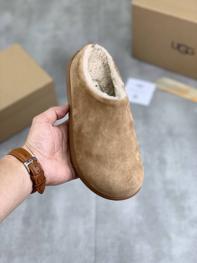 工厂价 实价 女款半拖 真羊毛 UGG 爆款男鞋官方网同步正品品质不是一般市场仿货可比拟的鞋面为进口意大利磨砂牛皮，内里：垫脚级真羊毛只有A级才能显效果 手感柔