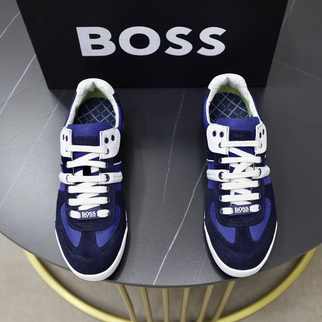 顶级原单BOSS 最新上市、进口原版牛皮面、高级原版图案。高端1:1开模定制，原版大底，更轻便，防滑。时尚主打潮流，百搭爆款。散发时尚休闲气息，时尚就在脚下。