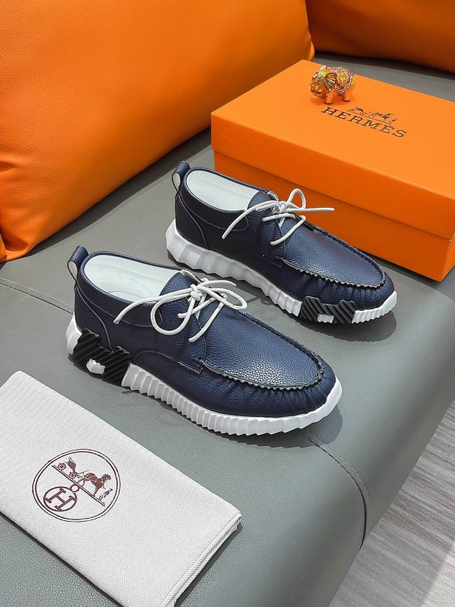 商品名称：HERMES 爱马仕 正规码数: 38-44 休闲鞋 商品材料：精选 牛皮鞋面，舒适羊皮内里；原厂大底。