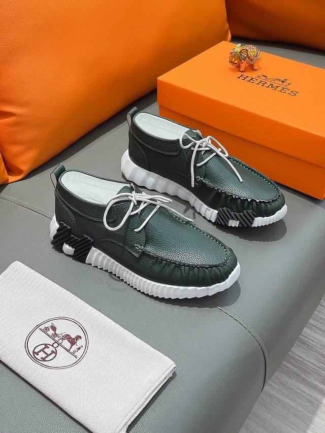 商品名称：HERMES 爱马仕 正规码数: 38-44 休闲鞋 商品材料：精选 牛皮鞋面，舒适羊皮内里；原厂大底。