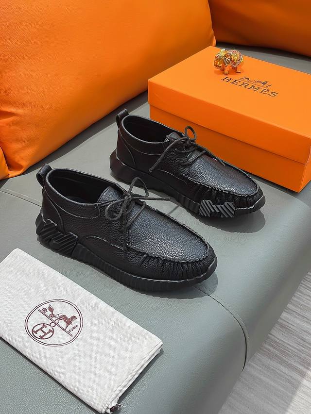 商品名称：HERMES 爱马仕 正规码数: 38-44 休闲鞋 商品材料：精选 牛皮鞋面，舒适羊皮内里；原厂大底。