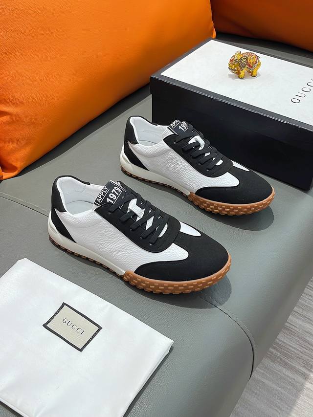 商品名称：GUCCI 古驰 正规码数: 38-44 休闲鞋 商品材料：精选 牛皮鞋面，柔软羊皮内里；原厂大底。