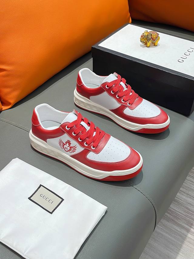 商品名称：GUCCI 古驰 正规码数: 38-44 休闲鞋 商品材料：精选 牛皮鞋面，柔软羊皮内里；原厂大底。