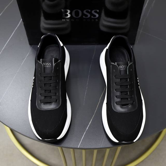 BOSS 2024潮流新款上市 官网同款 专柜品质 原版针织工艺 舒适透气内里 做工精细 进口原版用料 原版楦型 上脚舒适 橡胶组合耐磨轻便大底码:38-44