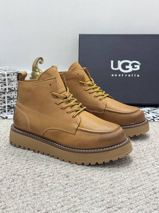 出厂价 实价 高端品质 UGG 澳洲进口羊毛全皮毛原单出入专柜无压力 让你感受无替代鞋面采用头层牛皮'全澳洲原版羊毛 严格的男靴厚羊毛肉眼可分辨真毛保暖不臭脚