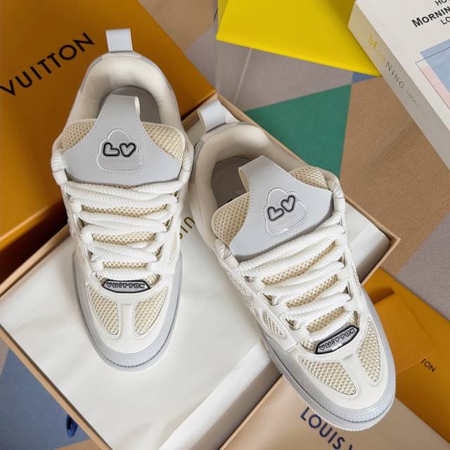 实价 代购版情侣款 Louis*Vuitto* Lv Trainer 运动鞋欧洲代购 私私模牛皮面料 Tpu原版大底 原版包装 码数：女 35-40 40 41