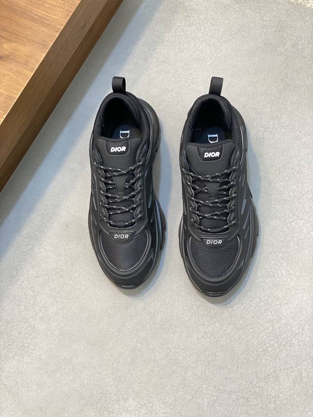 dior迪奥 码数：男39-45 45订做 Dior迪奥 2024新品 专柜最新爆款chrono系列厚底网面拼色跑鞋老爹鞋休闲运动鞋系列 原版购入开发做货这di