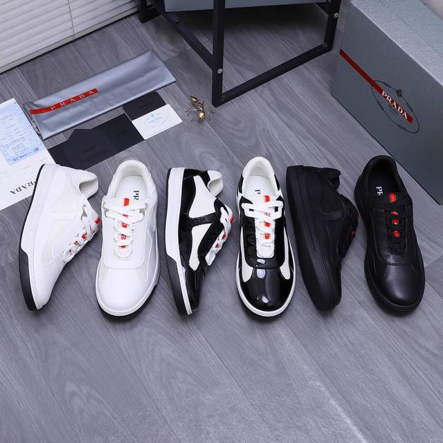 商品商标：Prada 普拉达 休闲鞋 正码码数: 38-44 商品材料：精选 牛皮拼接网面 透气网内里 原版大底