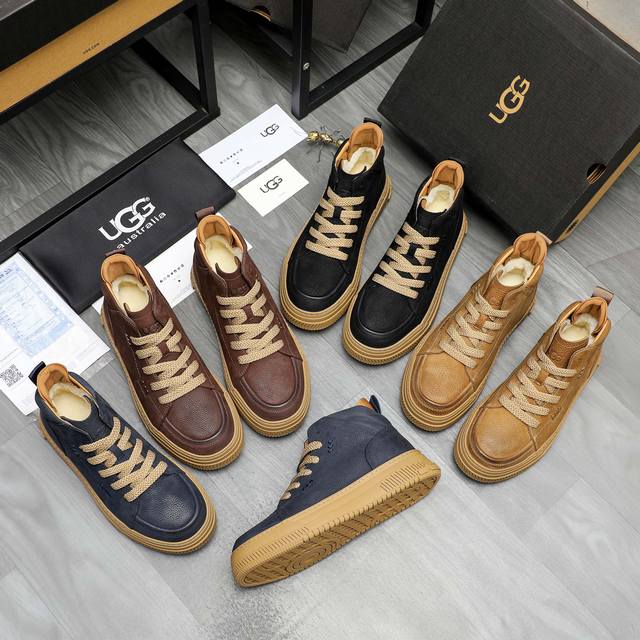 商品商标： Ugg 冬季雪地靴 正码码数: 38-44 45定做不退换 商品材料：精选 擦色荔紋牛皮鞋面 真羊毛内里 橡胶大底