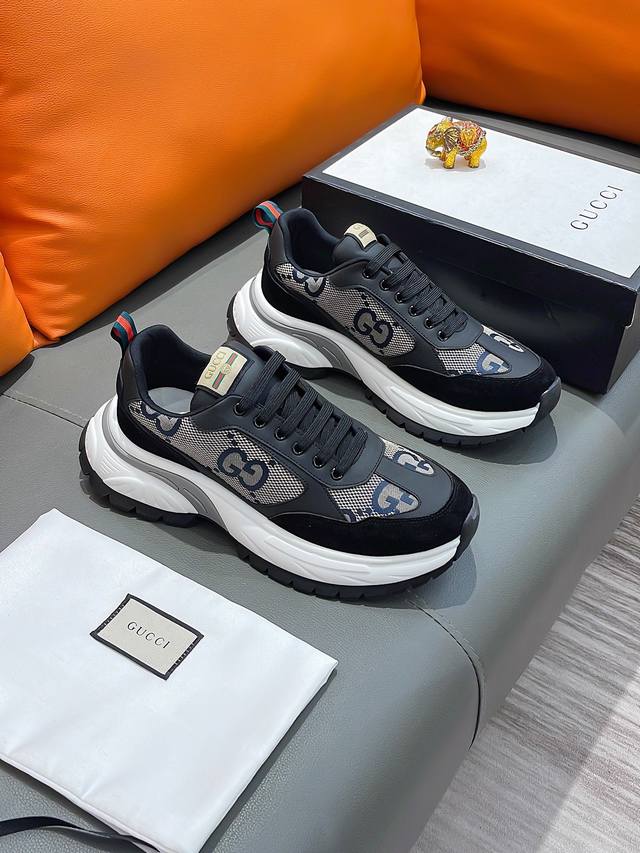 商品名称：Gucci 古驰 正规码数: 38-44 休闲鞋 商品材料：精选 牛皮鞋面，柔软羊皮内里；原厂大底。