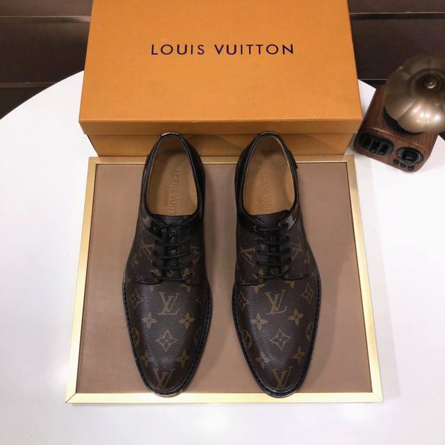 工厂 Louis Vuitton 羊皮内里 新款牛皮lv正装鞋专柜一比一制作原单品质、进口牛皮鞋面全羊皮内里原单原版橡胶大底、｛高品质看得见｝码数：38-45