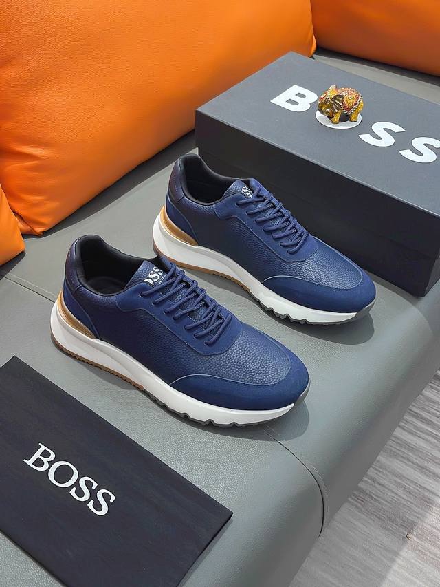 商品名称：Boss 波士 正规码数: 38-44 休闲鞋 商品材料：精选 牛皮鞋面，舒适羊皮内里 ；原厂大底。