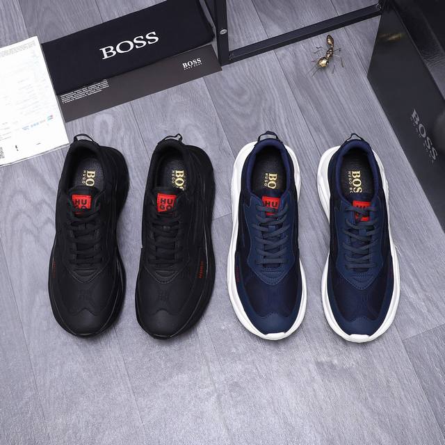 商品商标： Ｂｏｓｓ 休闲鞋 正码码数: 38-44 商品材料：精选牛皮拼接鞋面 网内里 橡胶大底