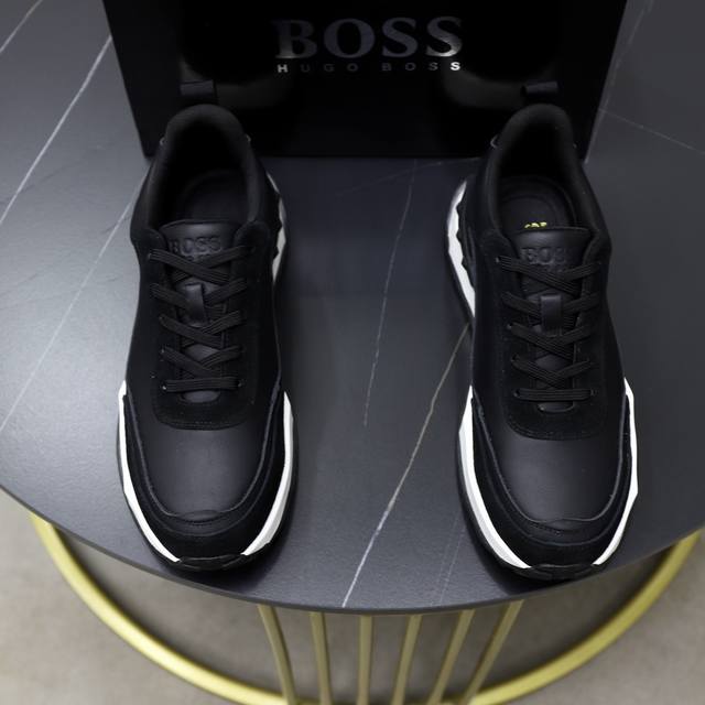 出厂价： Boss 2024潮流新款上市 官网同款 专柜品质 原版皮料工艺 舒适透气内里 做工精细 进口原版用料 原版楦型 上脚舒适 橡胶组合耐磨轻便大底码:3