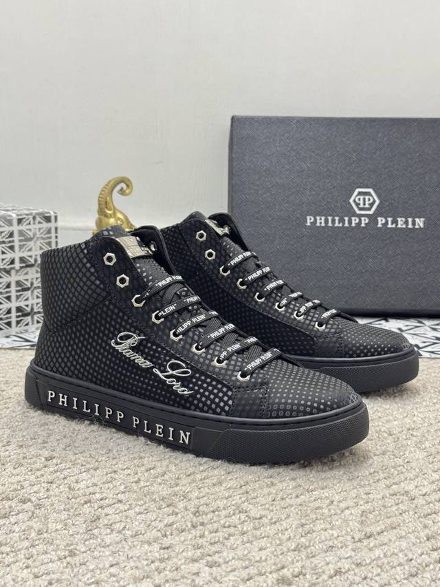 出厂价 实价 Philipp Plein-菲利普普来因c 普来因高帮男鞋要好货的看过来，专柜啥样我啥样，从皮料到细节，堪称精品！请用心感受德国纯手工制造的品质！