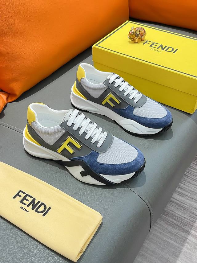 商品名称：Fendi 芬迪 正规码数: 38-44 休闲鞋 商品材料：精选 牛皮鞋面，柔软羊皮内里；原厂大底。