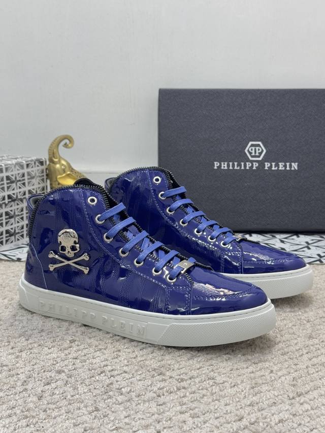 出厂价 实价 Philipp Plein-菲利普普来因 Philipp Plein 菲利普普来因 高帮男鞋高端品牌 官网1:1。鞋面采用意大利进口头层小牛皮羊皮