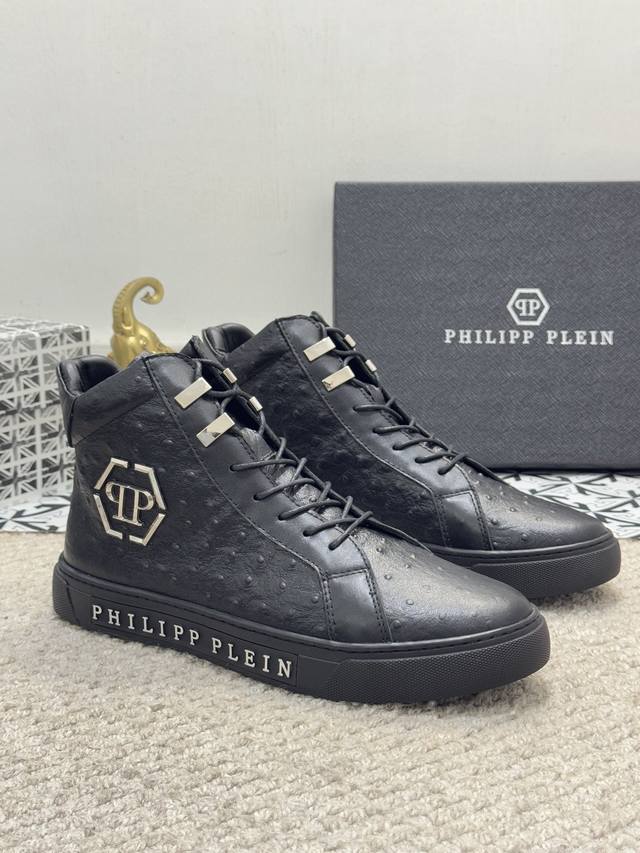 出厂价 实价 Philipp Plein-菲利普普来因 Philipp Plein 菲利普普来因 高帮男鞋高端品牌 官网1:1。鞋面采用意大利进口头层小牛皮羊皮