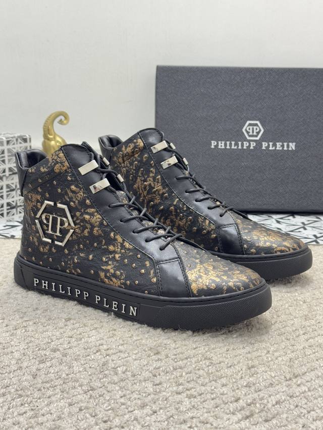 出厂价 实价 Philipp Plein-菲利普普来因 Philipp Plein 菲利普普来因 高帮男鞋高端品牌 官网1:1。鞋面采用意大利进口头层小牛皮羊皮