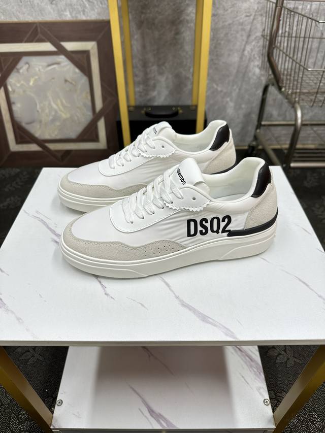 Dsquared2 休闲运动鞋z柜同步发售，原厂配置：进口y版定制原版材料牛皮原厂特供原版成型底超级舒适，原厂跟单货，高品质，可随意进出z柜，欢迎对比。正码38