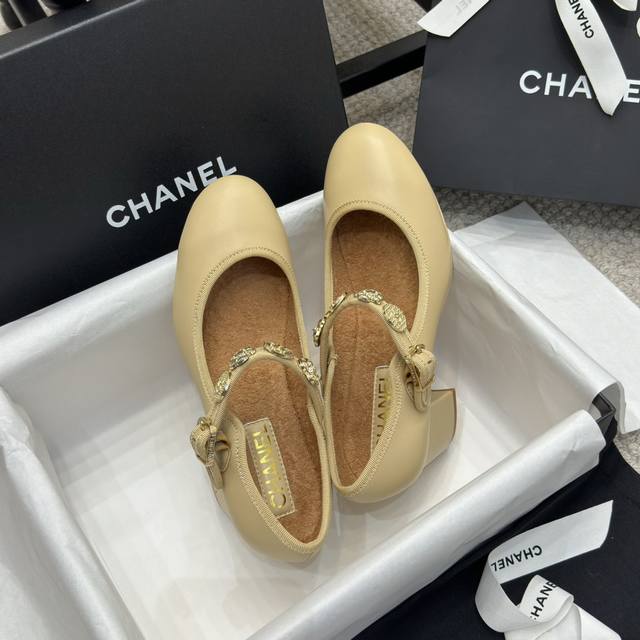 Size：35-36-37-38-39-40-41Chanel丨24A高级手工坊系列金币玛丽珍鞋芭蕾舞鞋金币复古 Vintage设计～，干练又慵懒随性 妥妥的甜